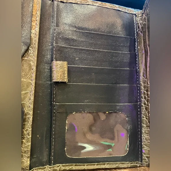 Elegant Crocodile-Embossed Clutch genuine leather - Picture 8 of 9